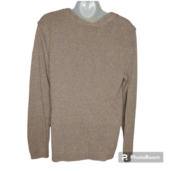 The TOG Shop V neck light brown 100% Cotton sweater size L - Picture 2 of 6